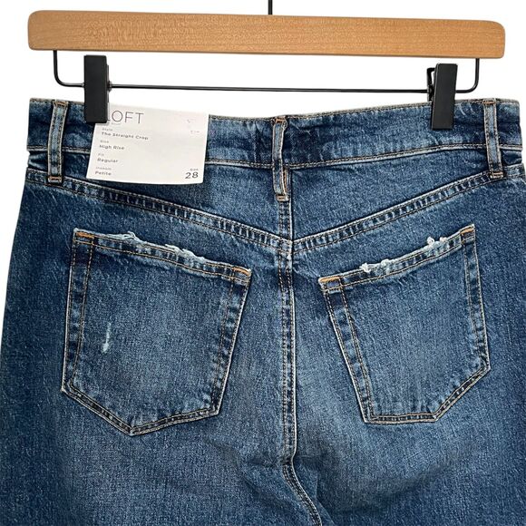 NWT LOFT The Straight Crop High Rise Jeans 28P - Picture 5 of 8
